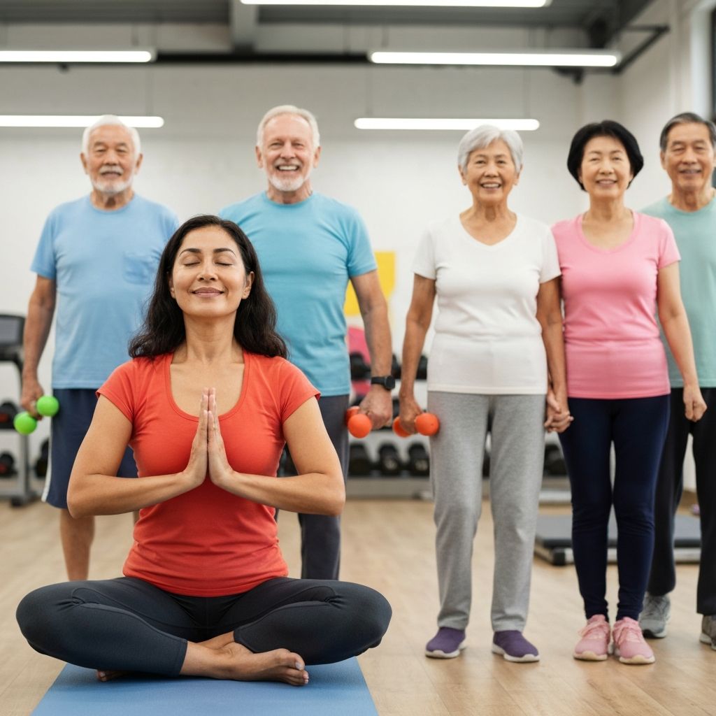Active seniors exercising